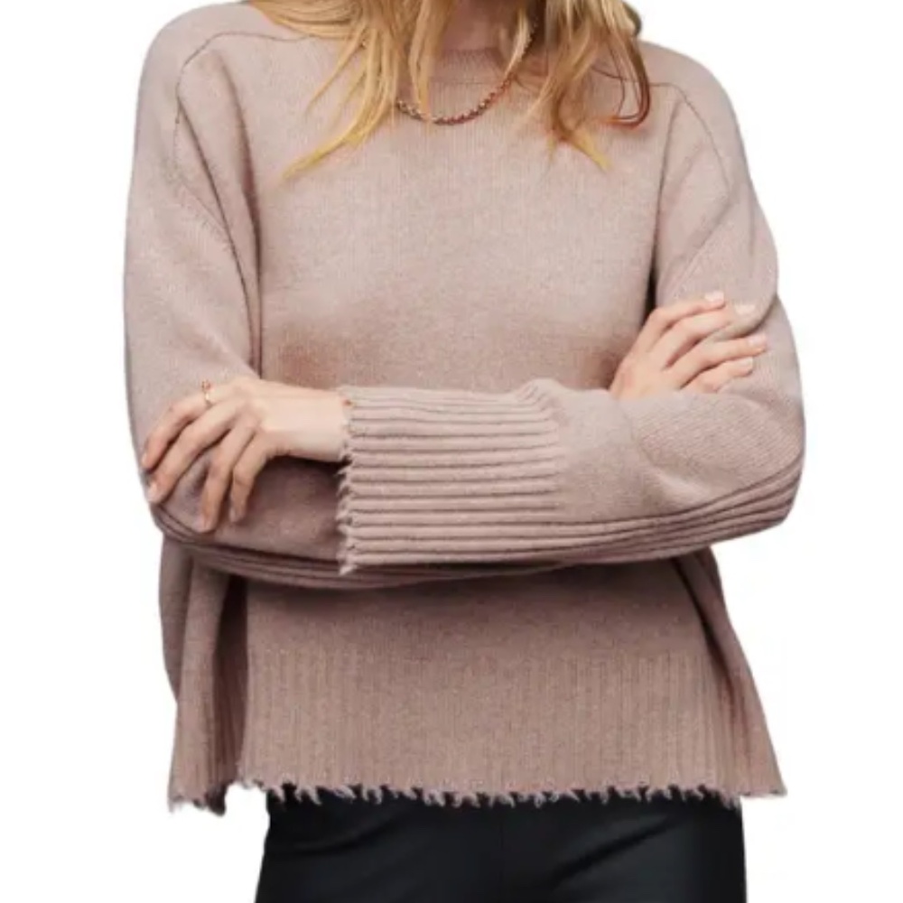 All Saints Kiera Fray Edge Cashmere & Wool Sweater M, New with Tags